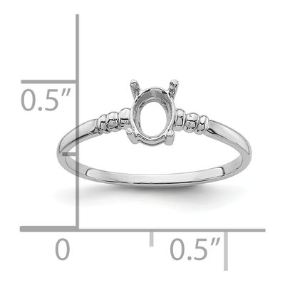 14K White Gold Oval Ring Mounting – view 7