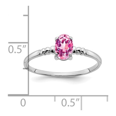 14K White Gold Sapphire Oval Ring – view 2