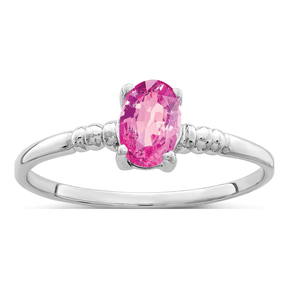 14K White Gold Sapphire Oval Ring