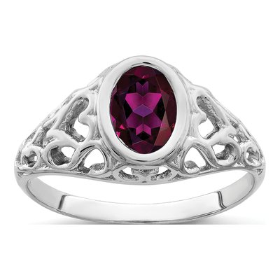 14K White Gold Oval Ring Mounting