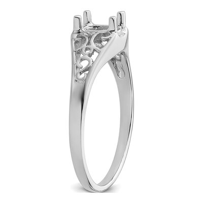 14K White Gold Filigree for Oval Ring Mounting – view 5