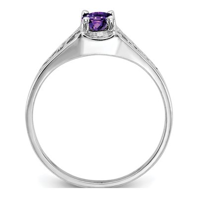 14K White Gold Amethyst Oval Filigree Ring – view 2
