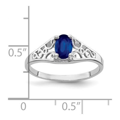 14K White Gold Sapphire Oval Filigree Ring – view 2