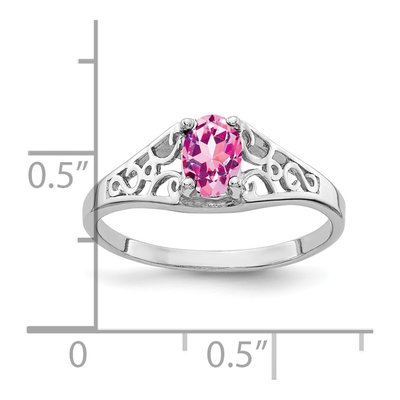 14K White Gold Sapphire Filigree Ring – view 2