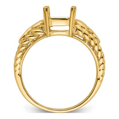 14K Yellow Gold Emerald-Cut Gem Ring Mounting – view 3
