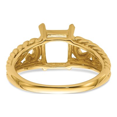 14K Yellow Gold Emerald-Cut Gem Ring Mounting – view 4