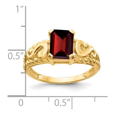14K Yellow Gold Garnet Emerald-Cut Ring – view 2