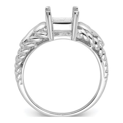 14K White Gold Emerald-Cut Ring Mounting – view 3