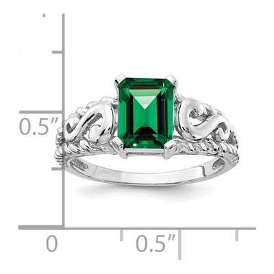 14K White Gold Lab-Created Helenite St Helens Ring – view 2