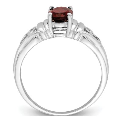 14K White Gold Oval Garnet Filigree Ring Mounting – view 2