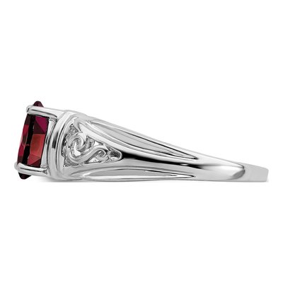 14K White Gold Oval Garnet Filigree Ring Mounting – view 3
