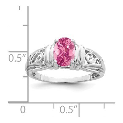14K White Gold Pink Tourmaline Filigree Ring – view 2