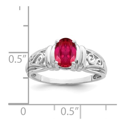 14K White Gold Ruby Filigree Ring – view 2