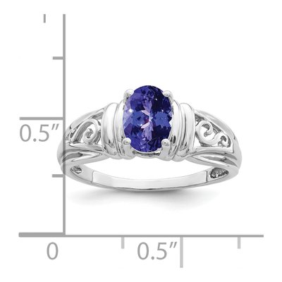 14K White Gold Tanzanite Filigree Ring – view 2
