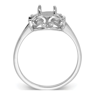 14K White Gold Oval Ring Mounting – view 3