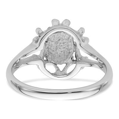 14K White Gold Oval Ring Mounting – view 4