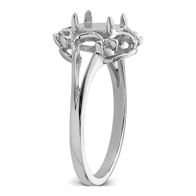 14K White Gold Oval Ring Mounting – view 5