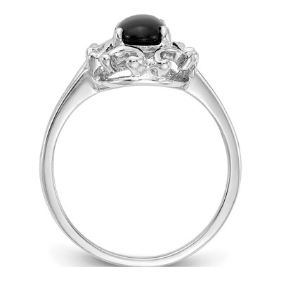 14K White Gold Onyx Oval Ring – view 2