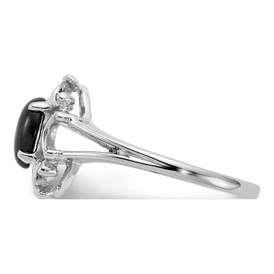 14K White Gold Onyx Oval Ring – view 3