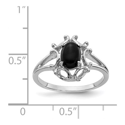 14K White Gold Onyx Oval Ring – view 4