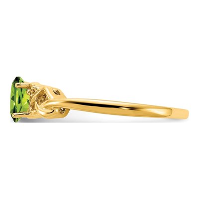 14K Yellow Gold Peridot & Diamond Oval Ring – view 3
