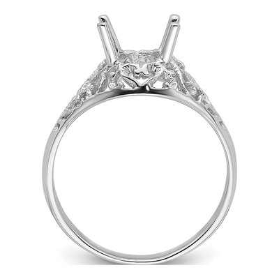 14K White Gold Oval for Gem Ring Mounting – view 3