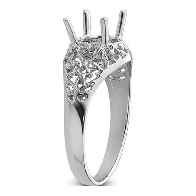 14K White Gold Oval for Gem Ring Mounting – view 5