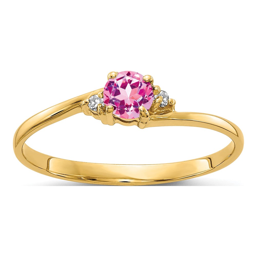 14K Yellow Gold Sapphire & Diamond Ring