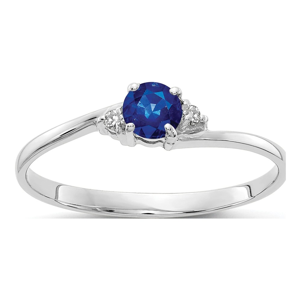 14K White Gold Sapphire & Diamond Ring