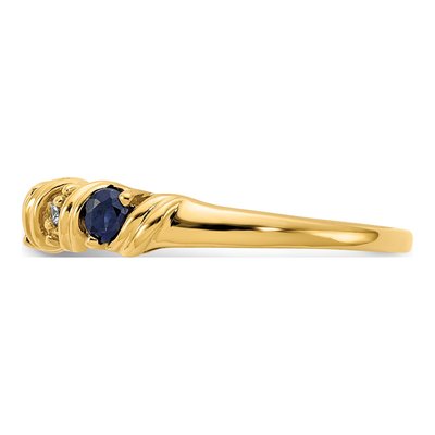 14K Yellow Gold Sapphire & Diamond Twist Ring – view 4
