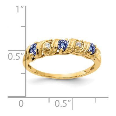 14K Yellow Gold Tanzanite & Diamond Twist Ring – view 2