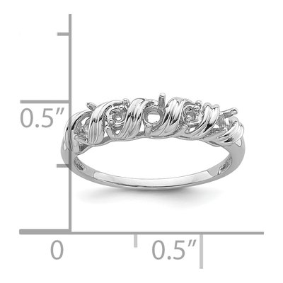 14K White Gold Twist Ring Mounting – view 6