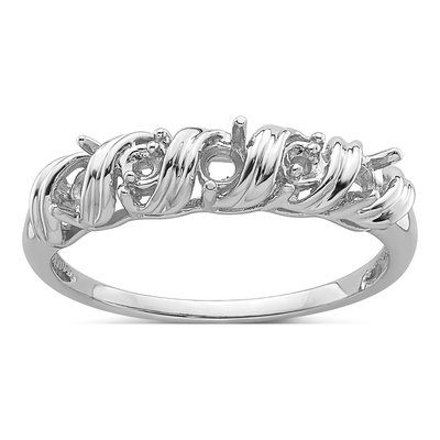 14K White Gold Twist Ring Mounting