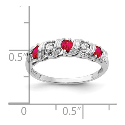 14K White Gold Ruby & Diamond Twist Ring – view 3