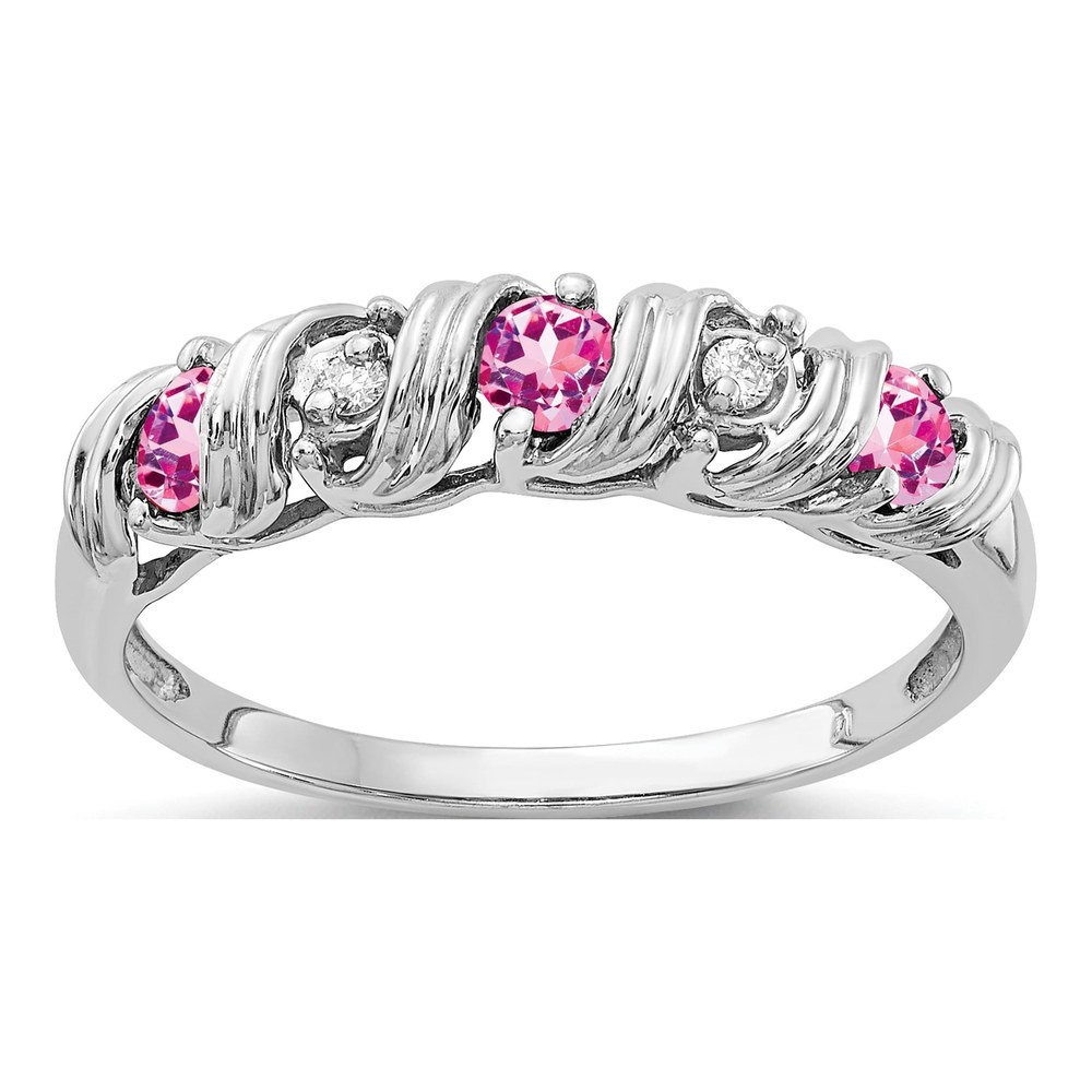 14K White Gold Diamond Twist Ring