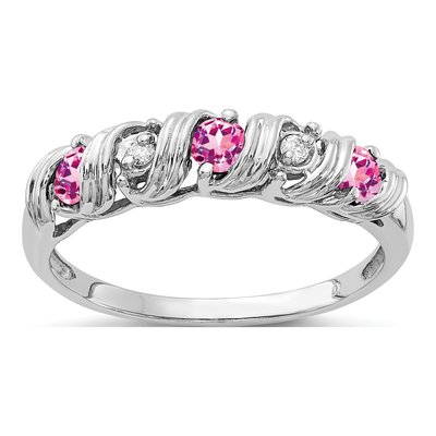 14K White Gold Diamond Twist Ring