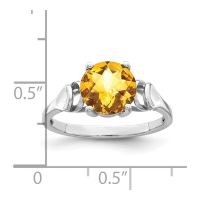 14K White Gold Citrine Checkerboard Ring – view 2