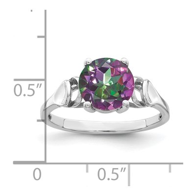 14K White Gold Mystic Fire Topaz Ring – view 2