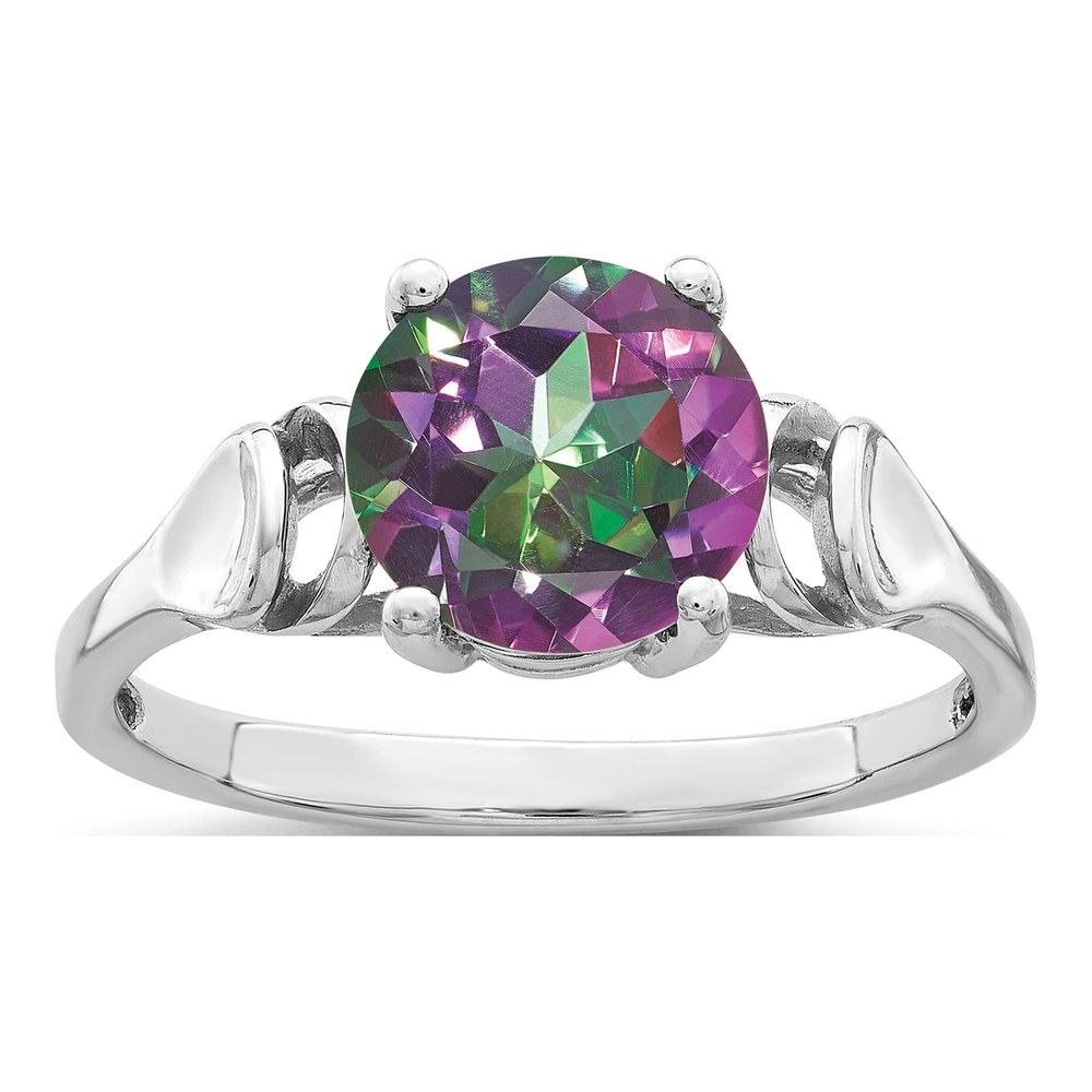 14K White Gold Mystic Fire Topaz Ring