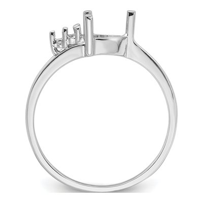 14K White Gold Round Trillion Gems Ring Mounting – view 3