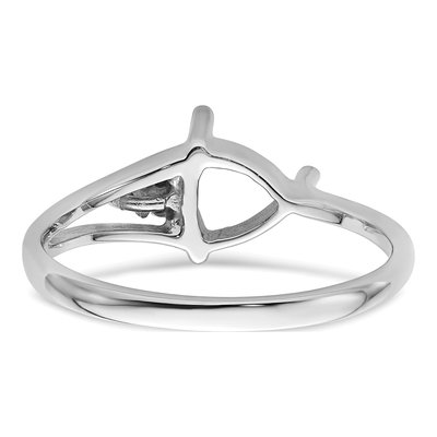 14K White Gold Round Trillion Gems Ring Mounting – view 4
