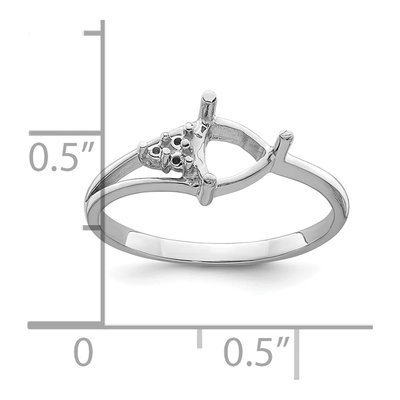 14K White Gold Round Trillion Gems Ring Mounting – view 6