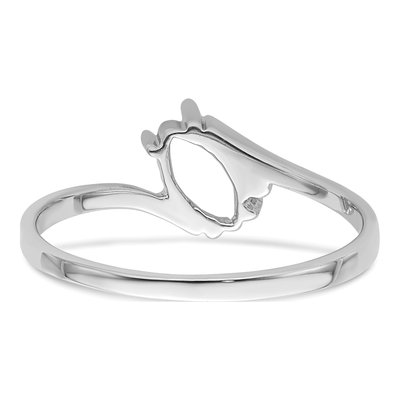 14K White Gold Holds Round Marquise Ring Mounting – view 4