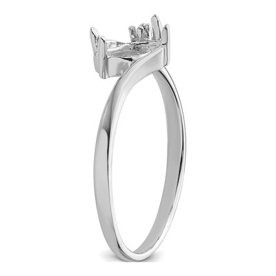 14K White Gold Holds Round Marquise Ring Mounting – view 5
