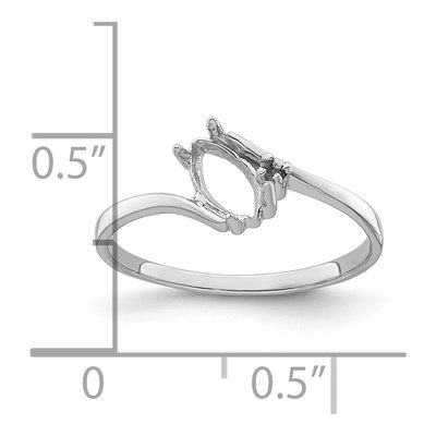 14K White Gold Holds Round Marquise Ring Mounting – view 6