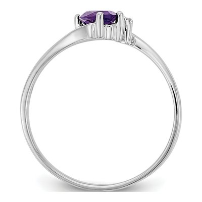 14K White Gold Amethyst & Diamond Marquise Ring – view 2