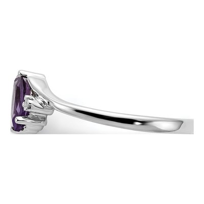 14K White Gold Amethyst & Diamond Marquise Ring – view 4