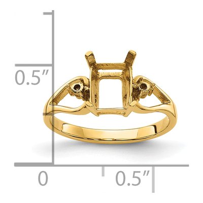 14K Yellow Gold Round Emerald-Cut Gems Ring Mounting – view 6