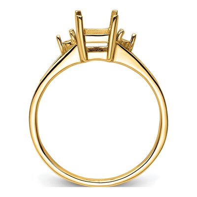 14K Yellow Gold Emerald-Cut Ring Mounting – view 3