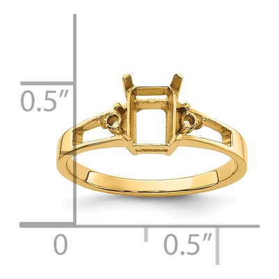 14K Yellow Gold Emerald-Cut Ring Mounting – view 6